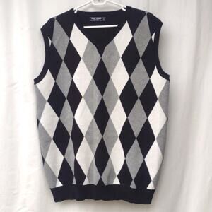 Paul Jones Black Diamond Pattern Sweater Vest 2XL